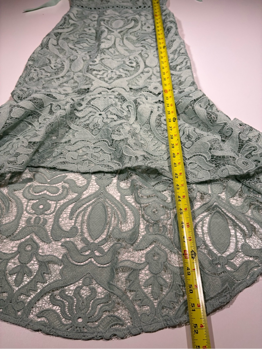 Lulus Won Your Heart Sage Green Lace Tie-Strap High-Low Midi Dress Estimated S - Picture 8 of 10